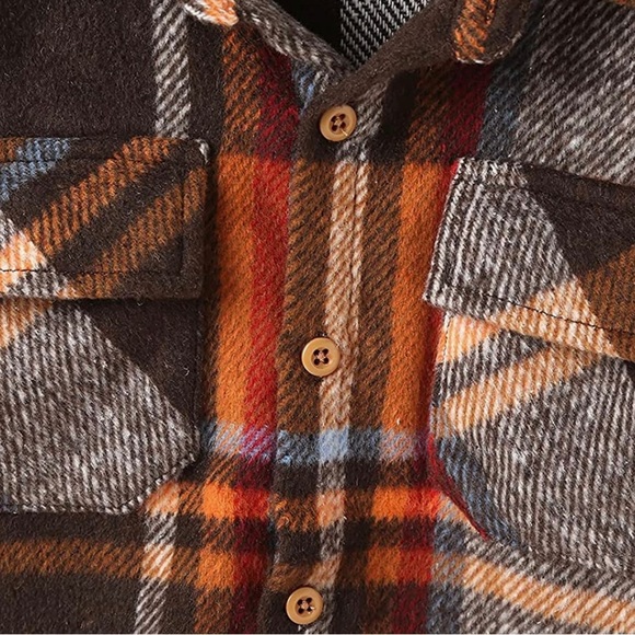 Brushed button down plaid flannel shirt unisex - Picture 2 of 5